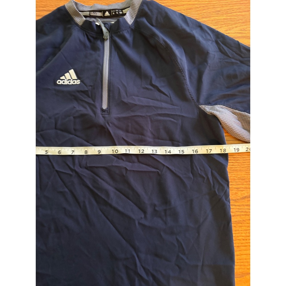Adidas Climalite Mens Small Navy Blue Quarter Zip Short Sleeve Training Top - Picture 7 of 9